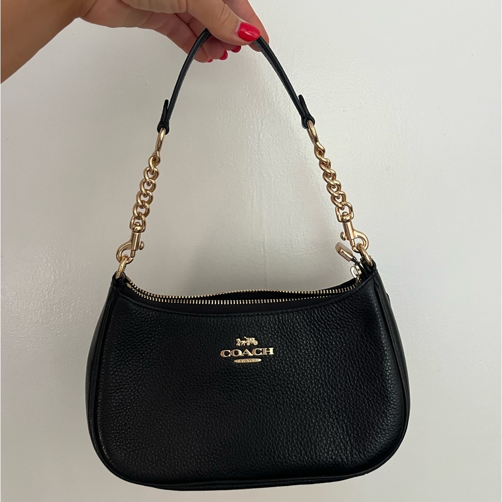 Coach Terri Shoulder Bag - Black Leather